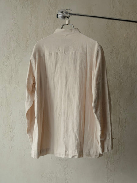 WRINKLED-EFFECT SHIRT - BEIGE