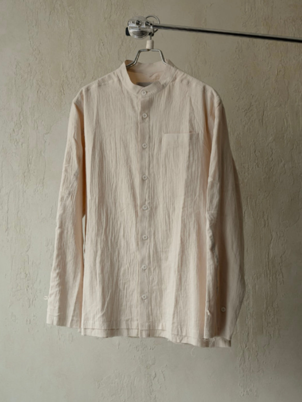 WRINKLED-EFFECT SHIRT - BEIGE