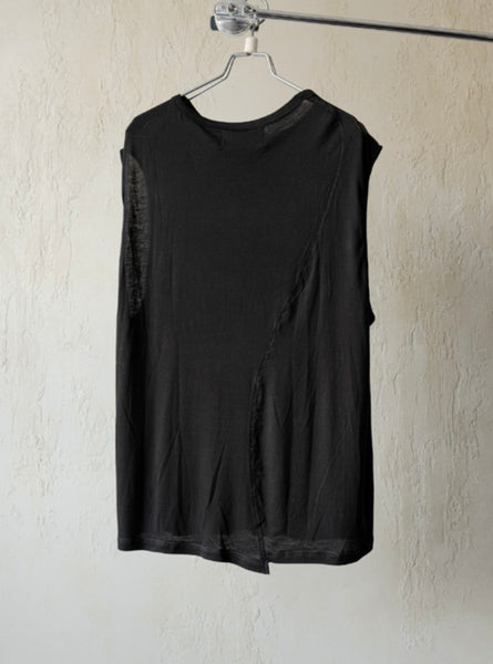 SEMI-SHEER VEST - BLACK