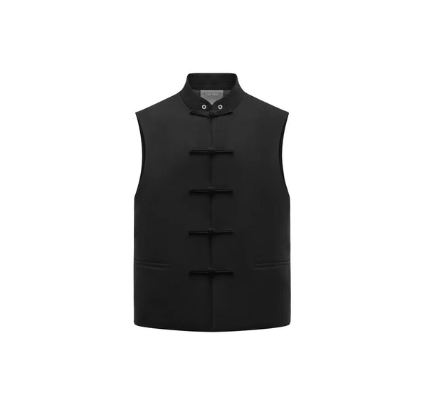 [RESET] STAND-COLLAR VEST - BLACK