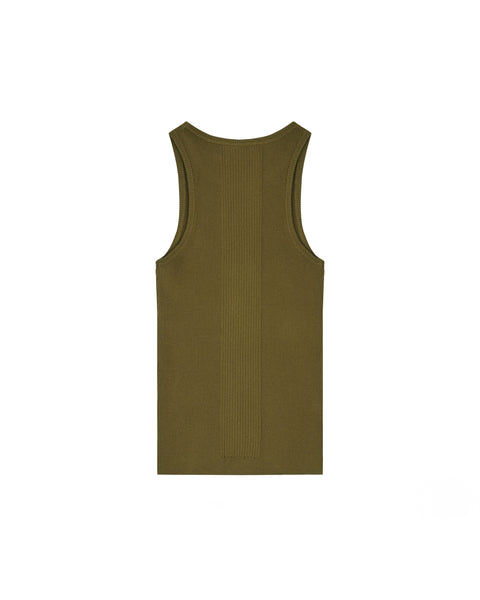 I SEE THE LIGHTS RIBBED TANK TOP - FIR GREEN